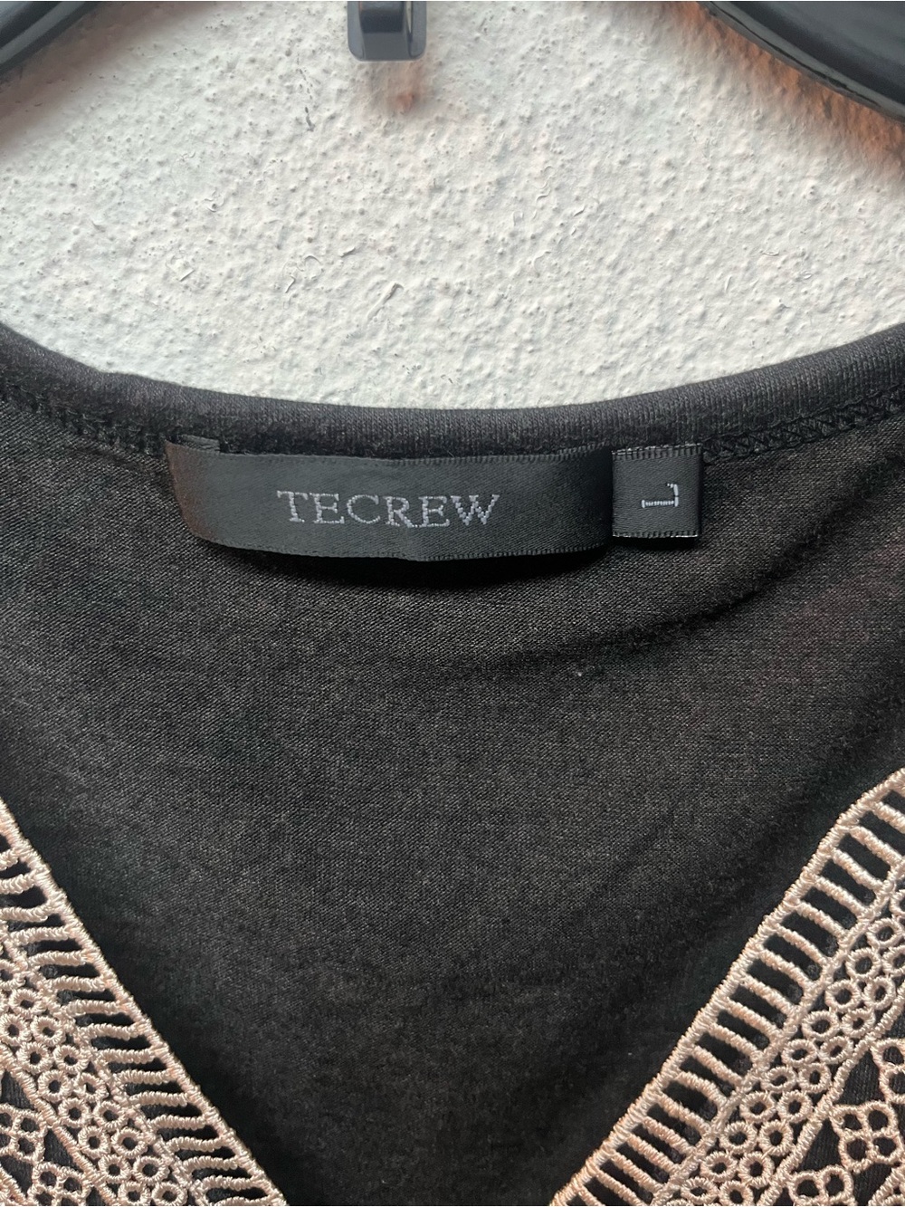 Sleeveless Black/Gray Tank with Cream Lace V-Inset - Picture 3 of 5